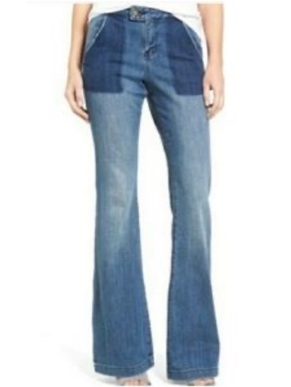 Sun & Shadow Flare Leg Blue High Rise Boho Jeans size 30